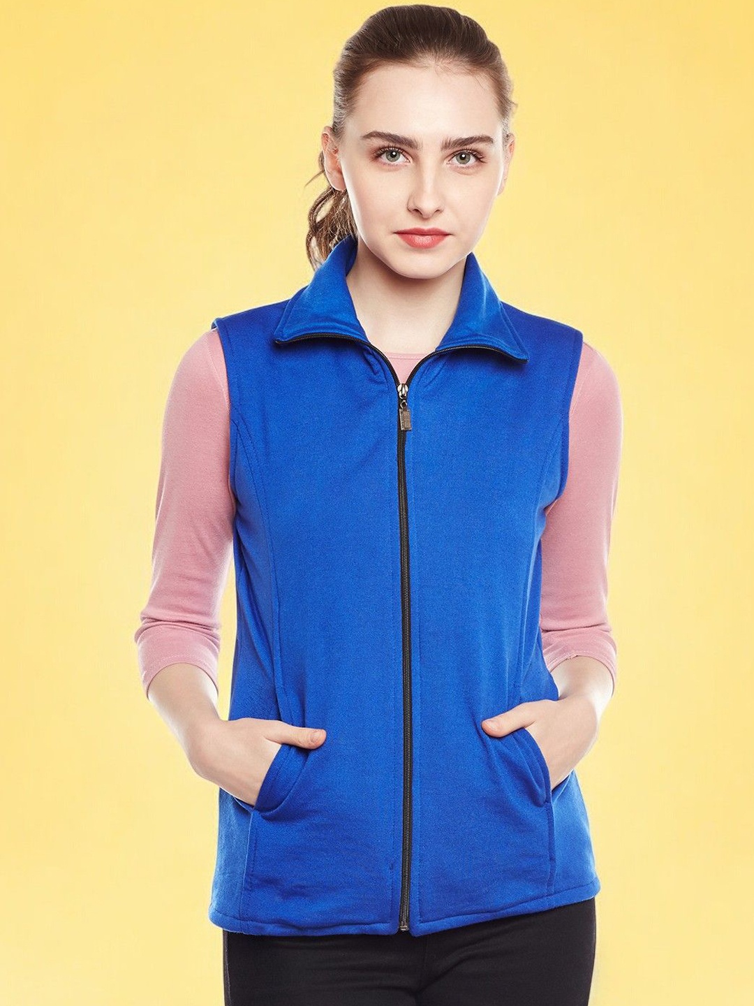 

BAESD Women Fleece Lightweight Crop Sporty Jacket, Blue
