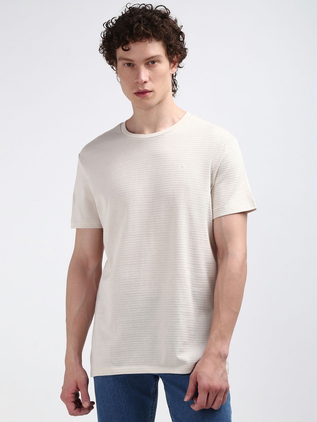 

Calvin Klein Jeans Men Raw Edge T-shirt, Beige