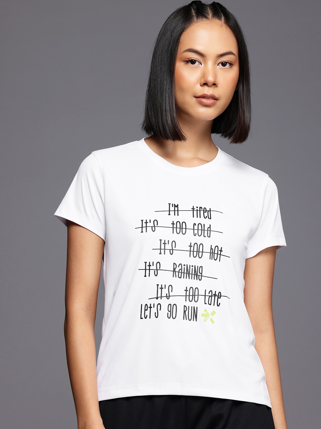 

HRX by Hrithik Roshan Printed Rapid-Dry Running T-shirt, White