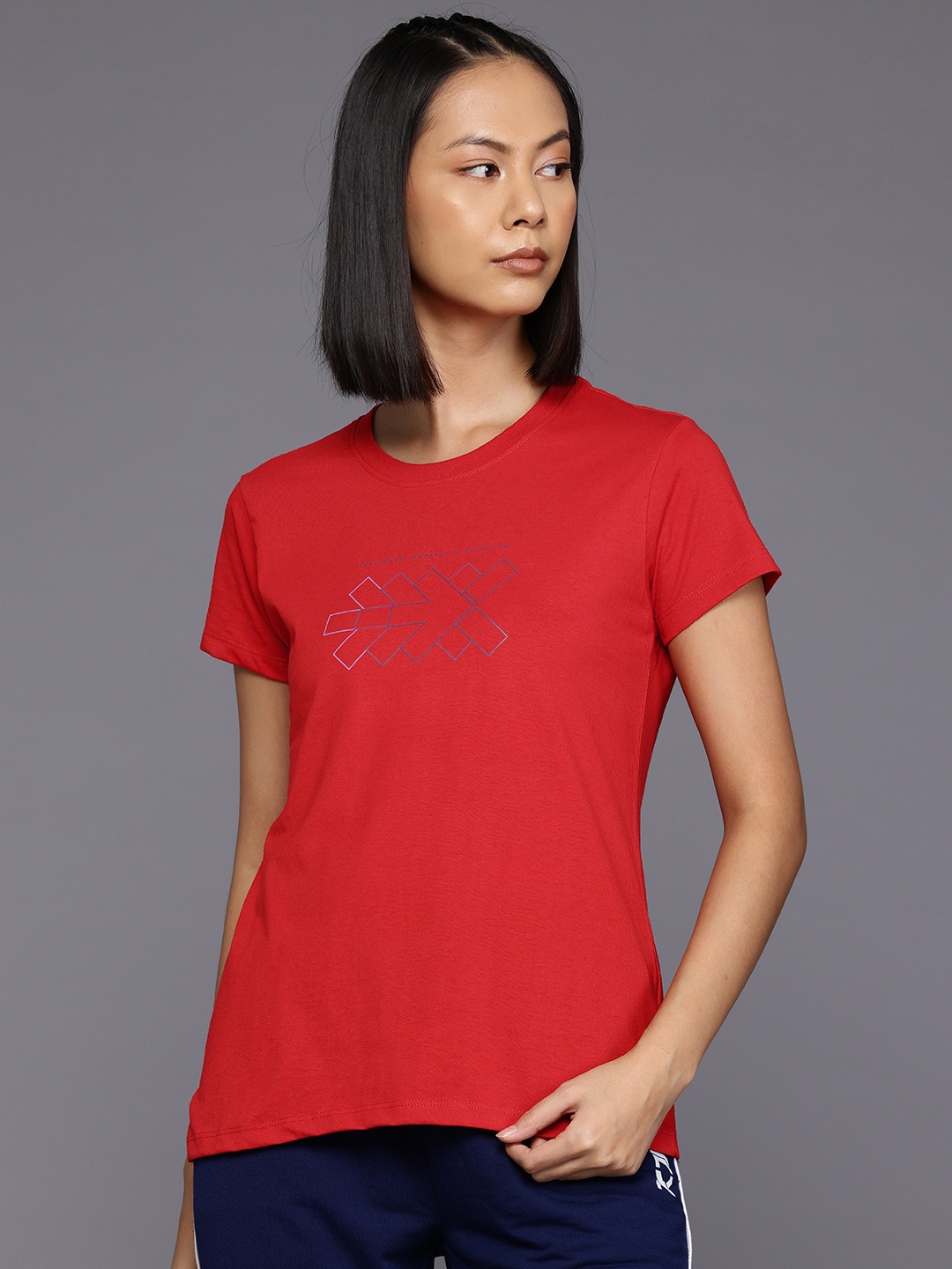 

HRX by Hrithik Roshan Brand Logo Print Casual T-shirt, Red