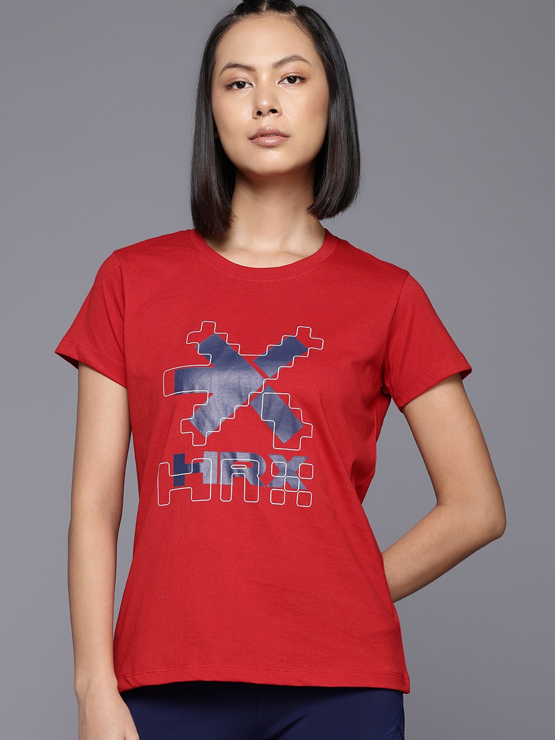 

HRX by Hrithik Roshan Brand Logo Print LifestyleT-shirt, Red