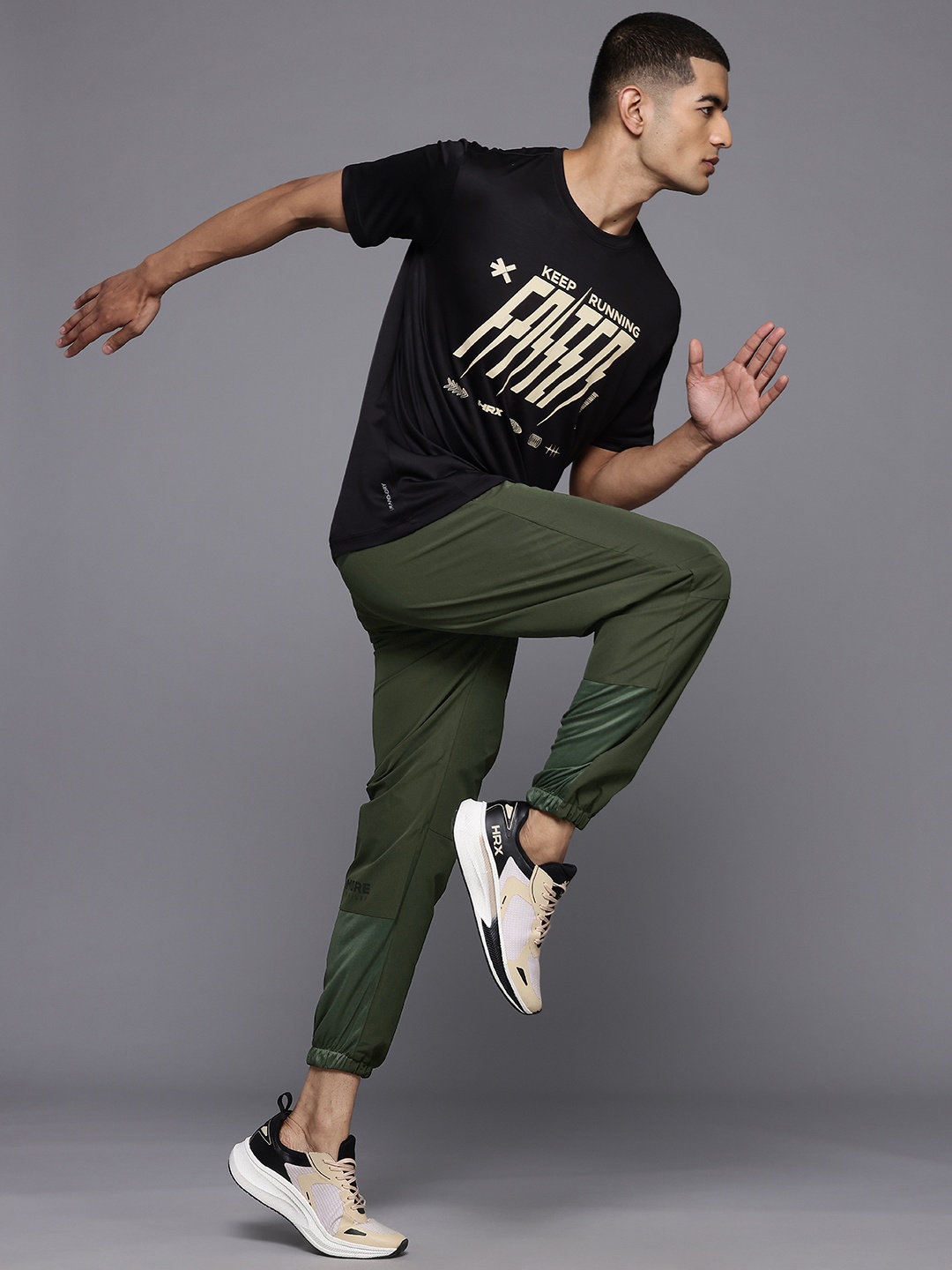 

HRX by Hrithik Roshan Men Rapid-Dry Running Joggers, Olive