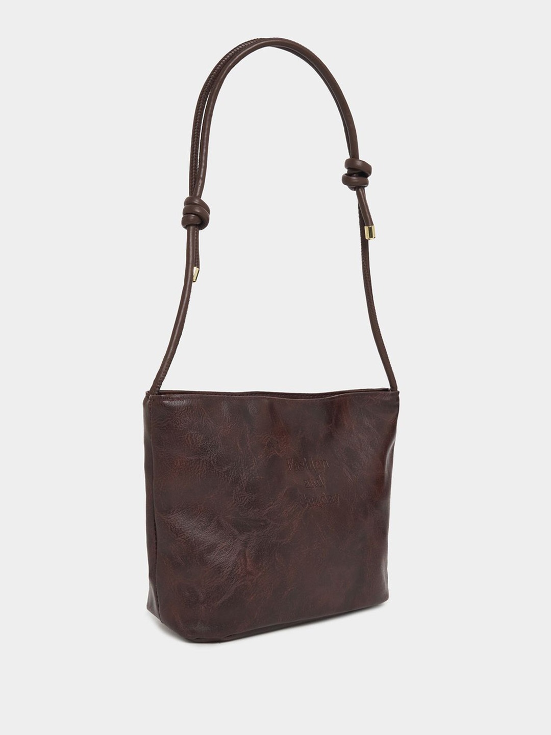 Styli PU Oversized Bucket Shoulder Bag, Brown