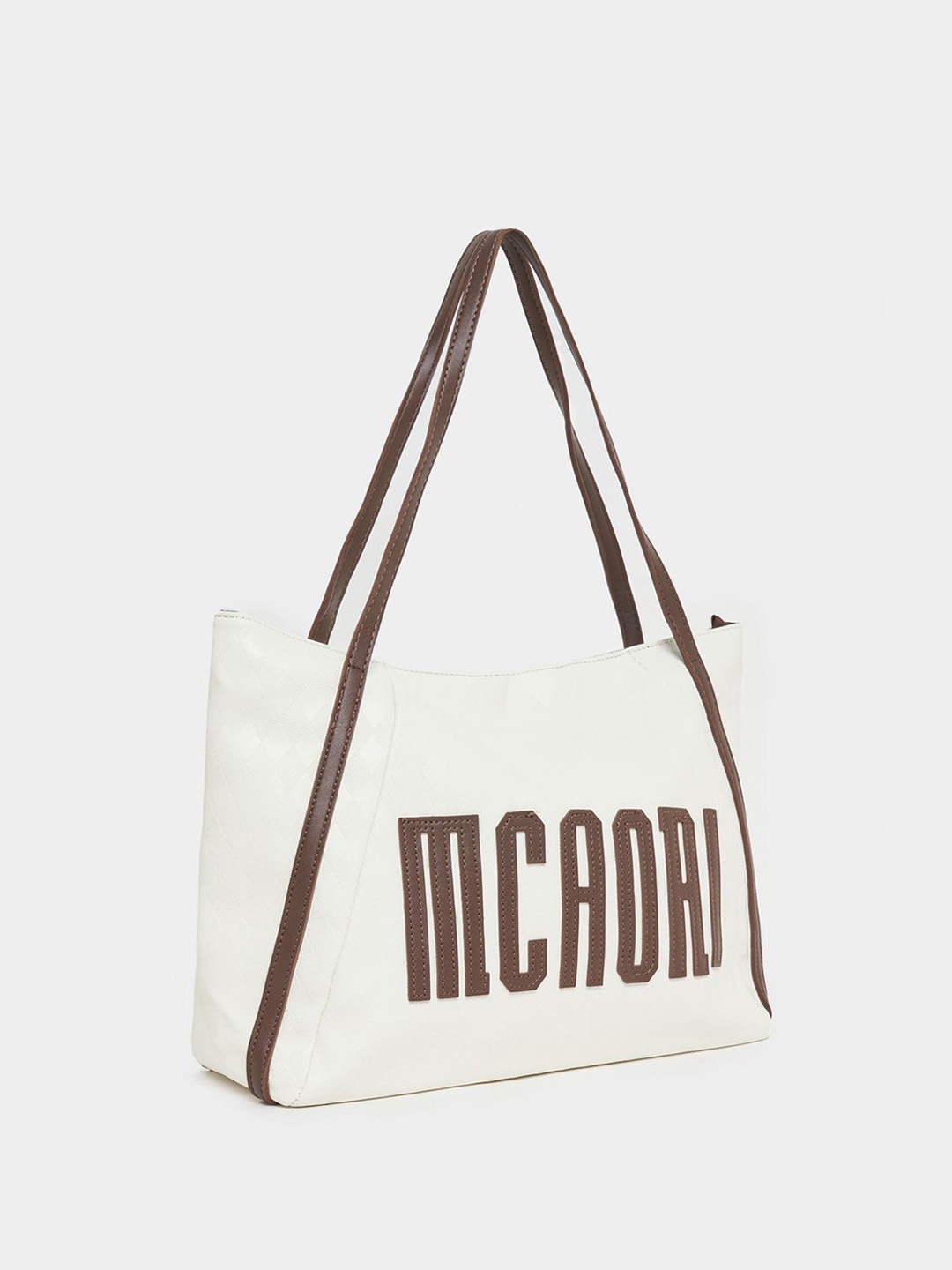 

Styli Typography Printed Oversized Shopper Tote Bag, Cream