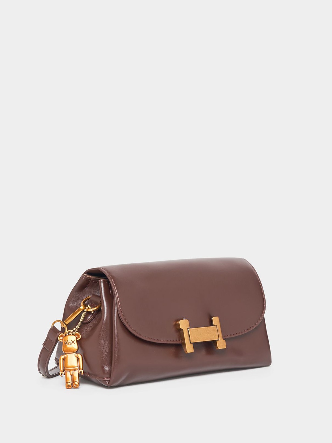 

Styli Structured Sling Bag With Tasselled, Brown