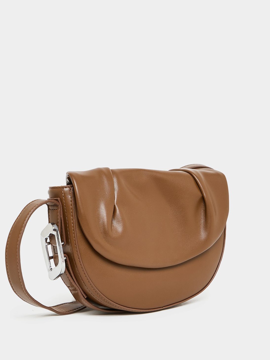 

Styli Oversized Half Moon Sling Bag, Brown