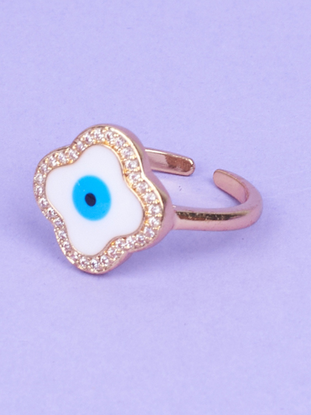 

SALTY Greek Evil Eye Finger Ring, Gold