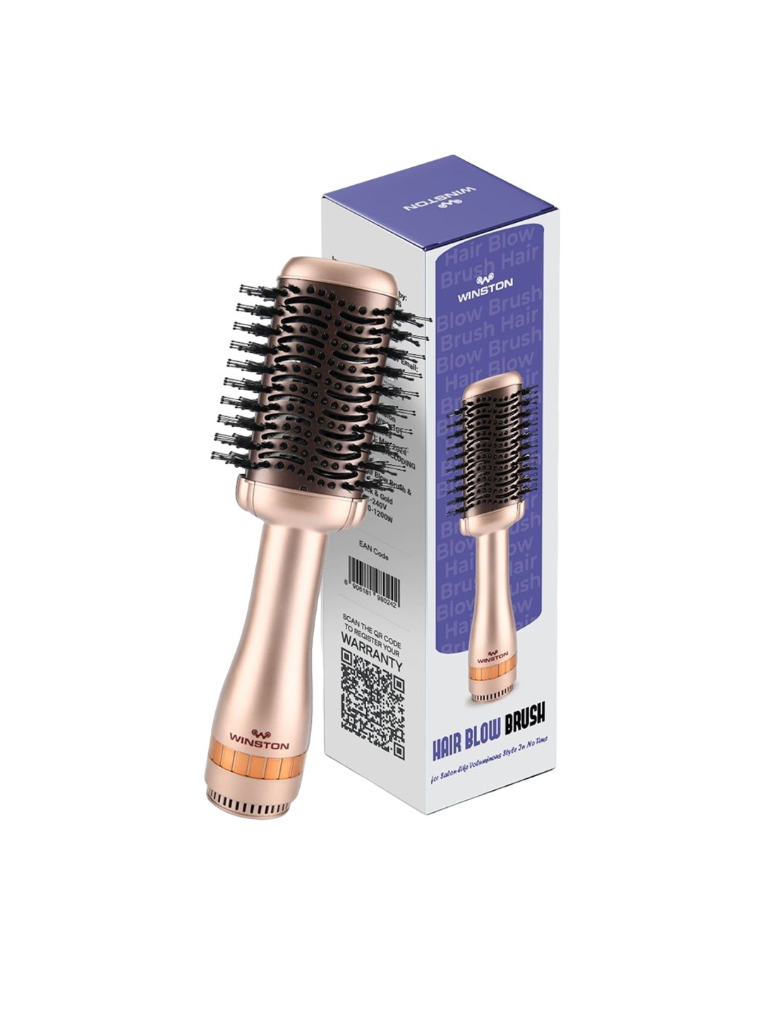 

WINSTON Hair Blow Brush Straightener, Gold