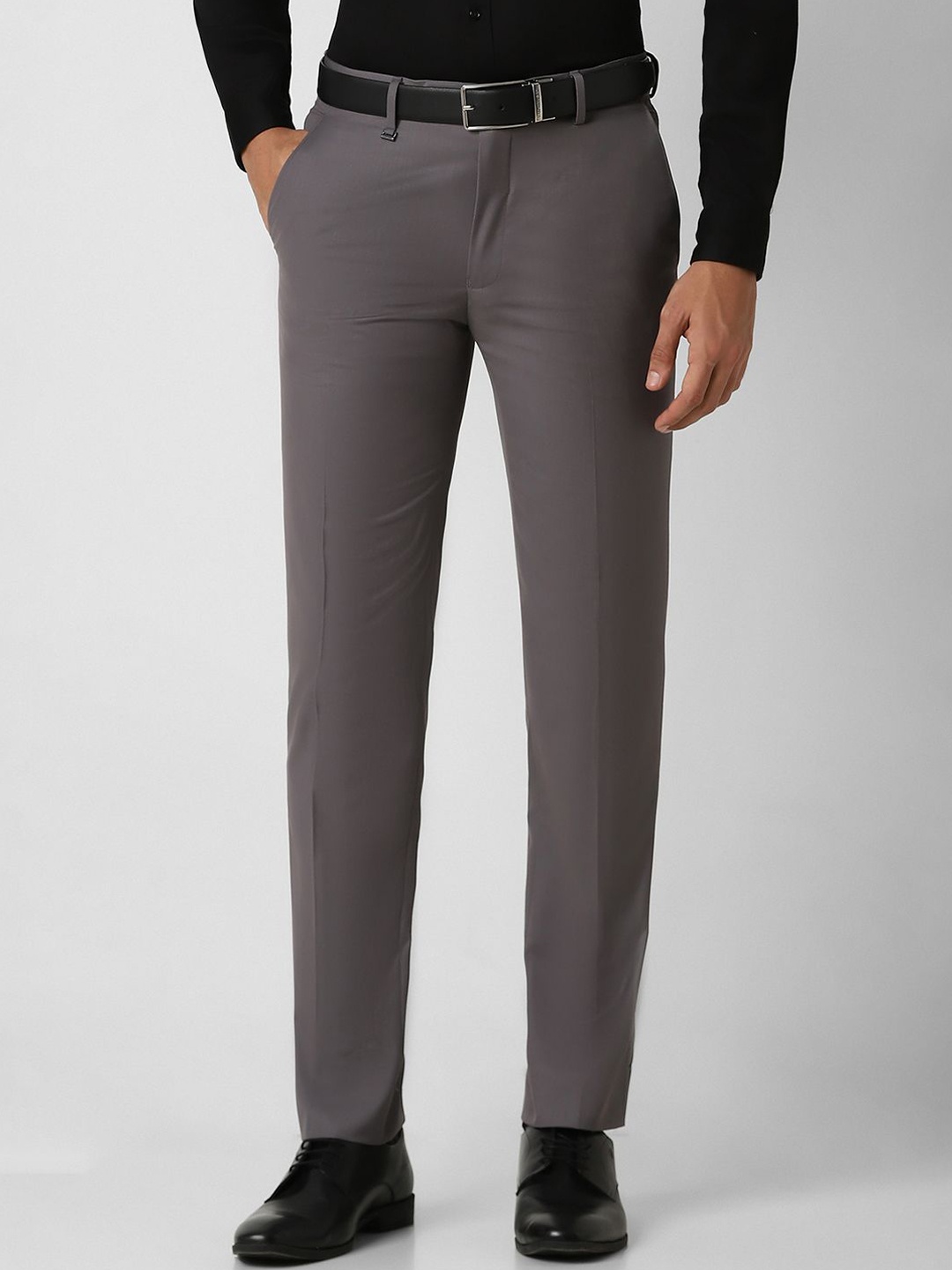 

Van Heusen Men Textured Slim Fit Formal Trousers, Grey
