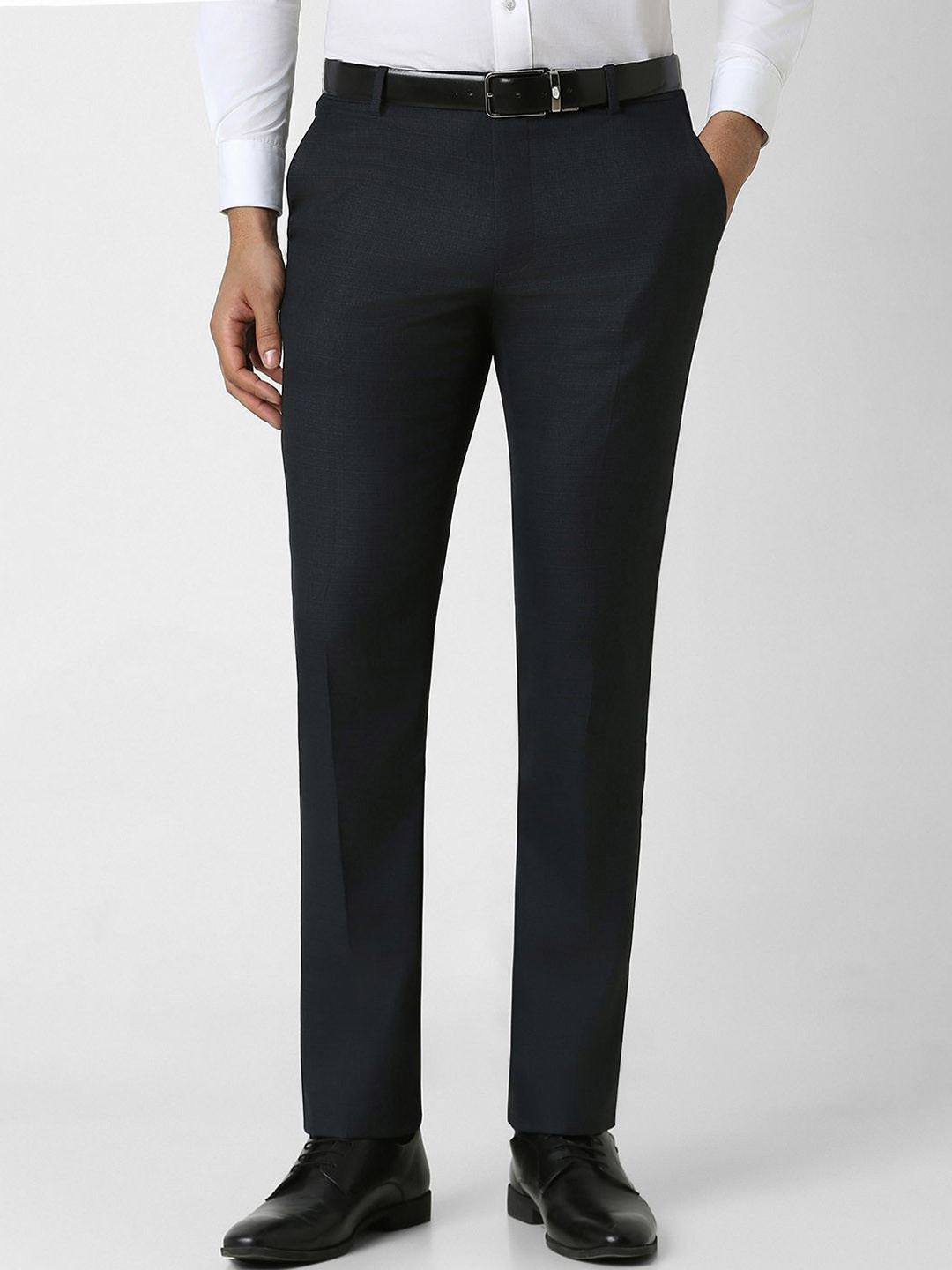 

Van Heusen Men Slim Fit Formal Trousers, Navy blue
