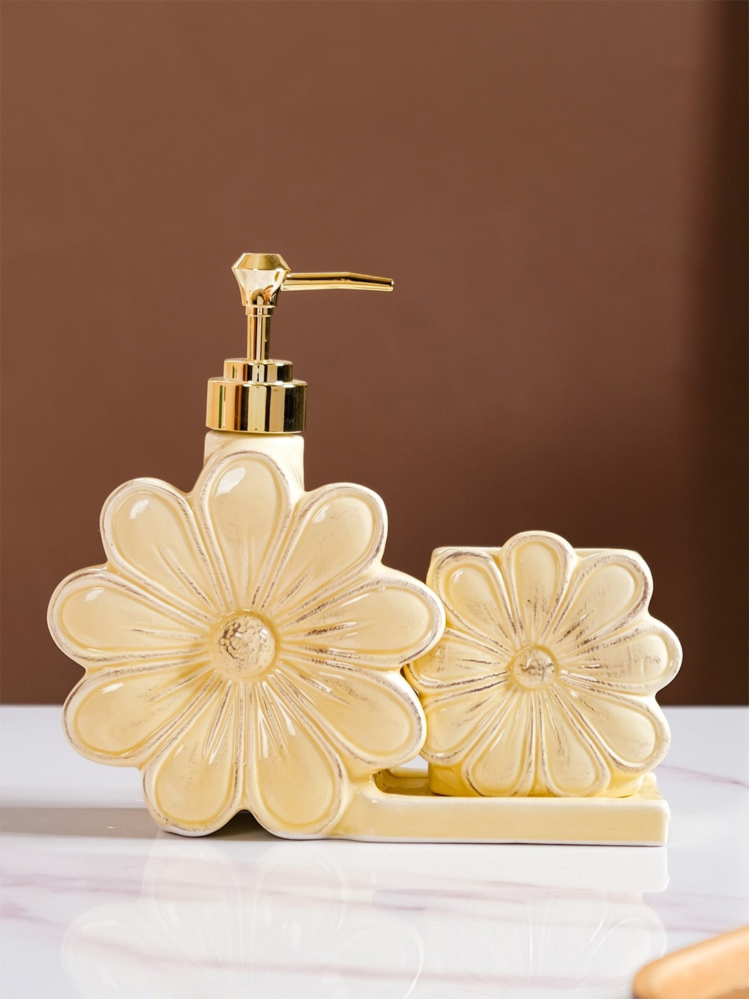 

Nestasia Yellow Floral Ceramic Soap Dispenser