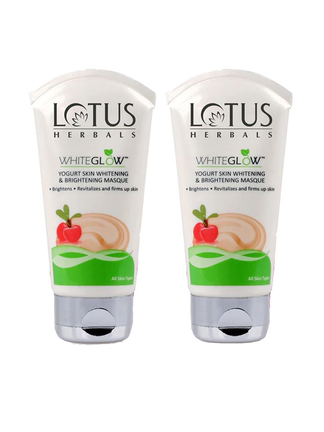 

Lotus Herbals Set Of 2 Whiteglow Yogurt Skin Whitening & Brightening Mask - 80g Each, White