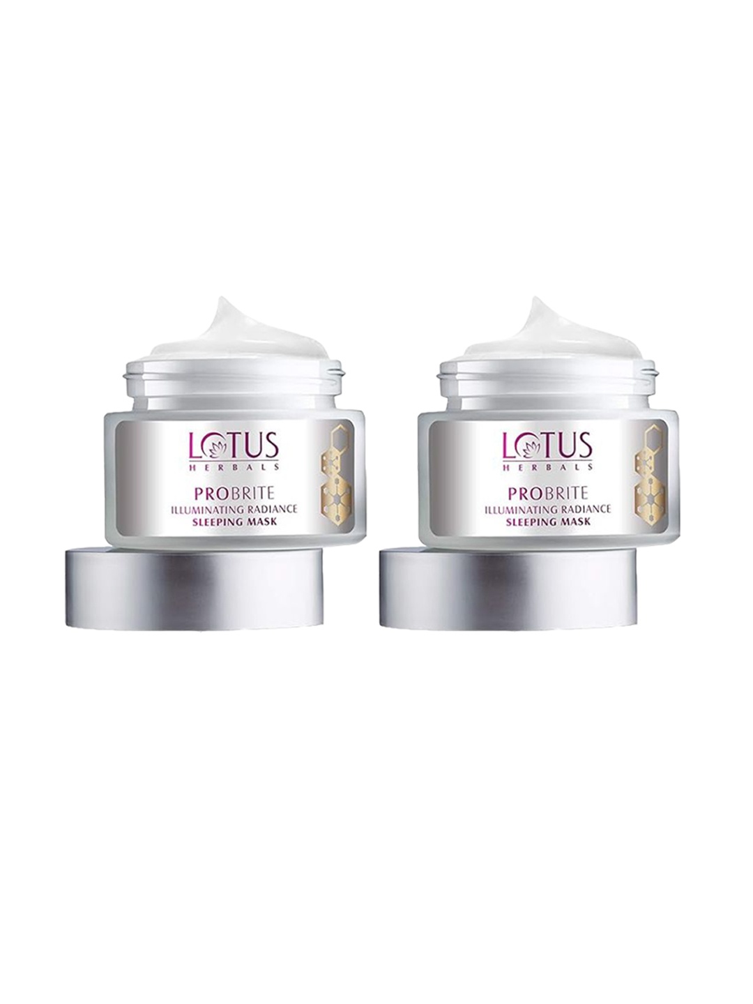 

Lotus Herbals Probrite Set of 2 Illuminating Radiance Sleeping Mask Night Cream - 50g each, White