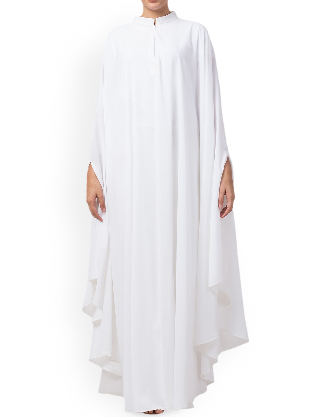 

MUSHKIYA High Neck Solid Irani Kaftan Burqas, White