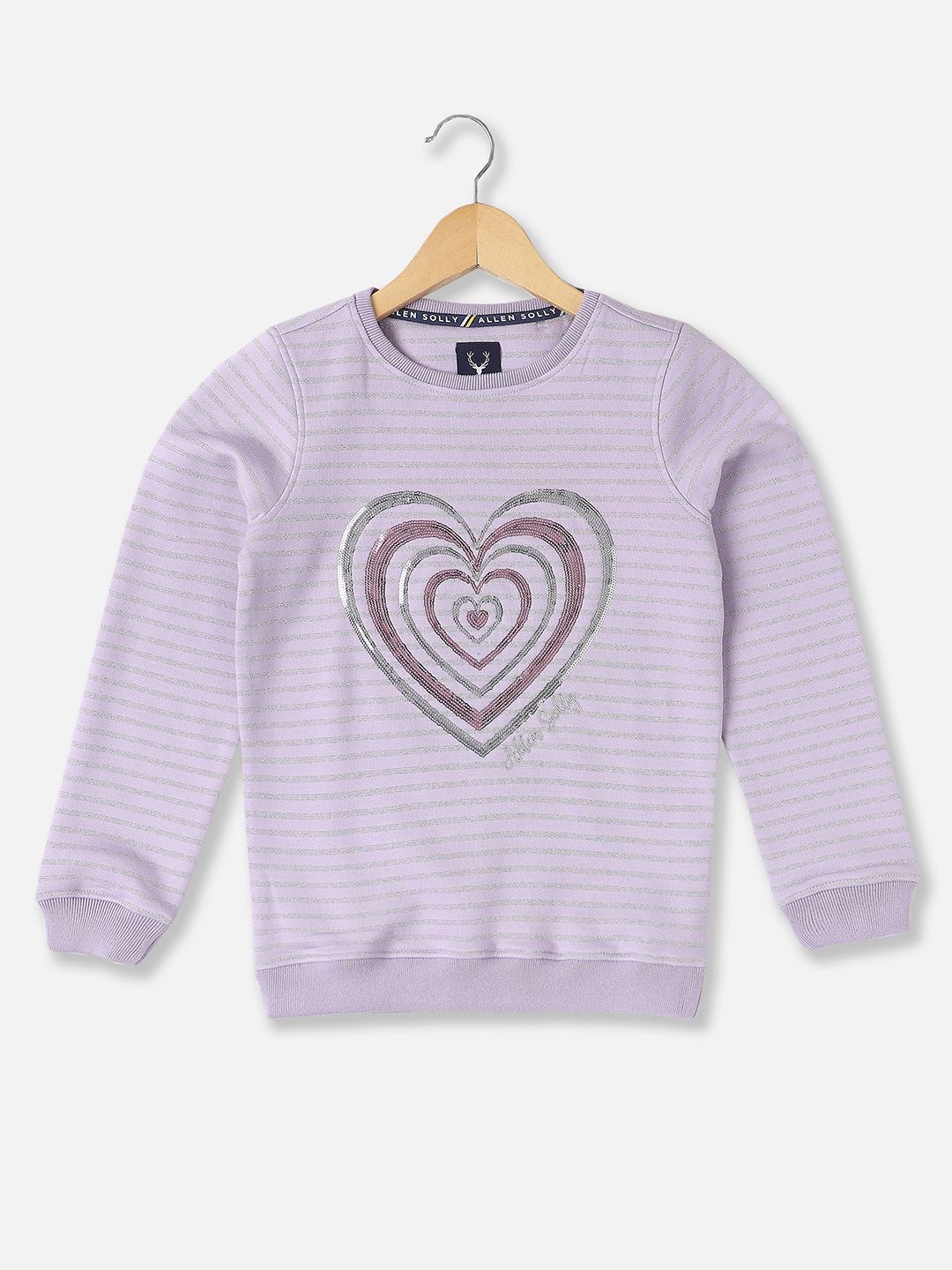 

Allen Solly Junior Girls Striped Sweatshirt, Purple