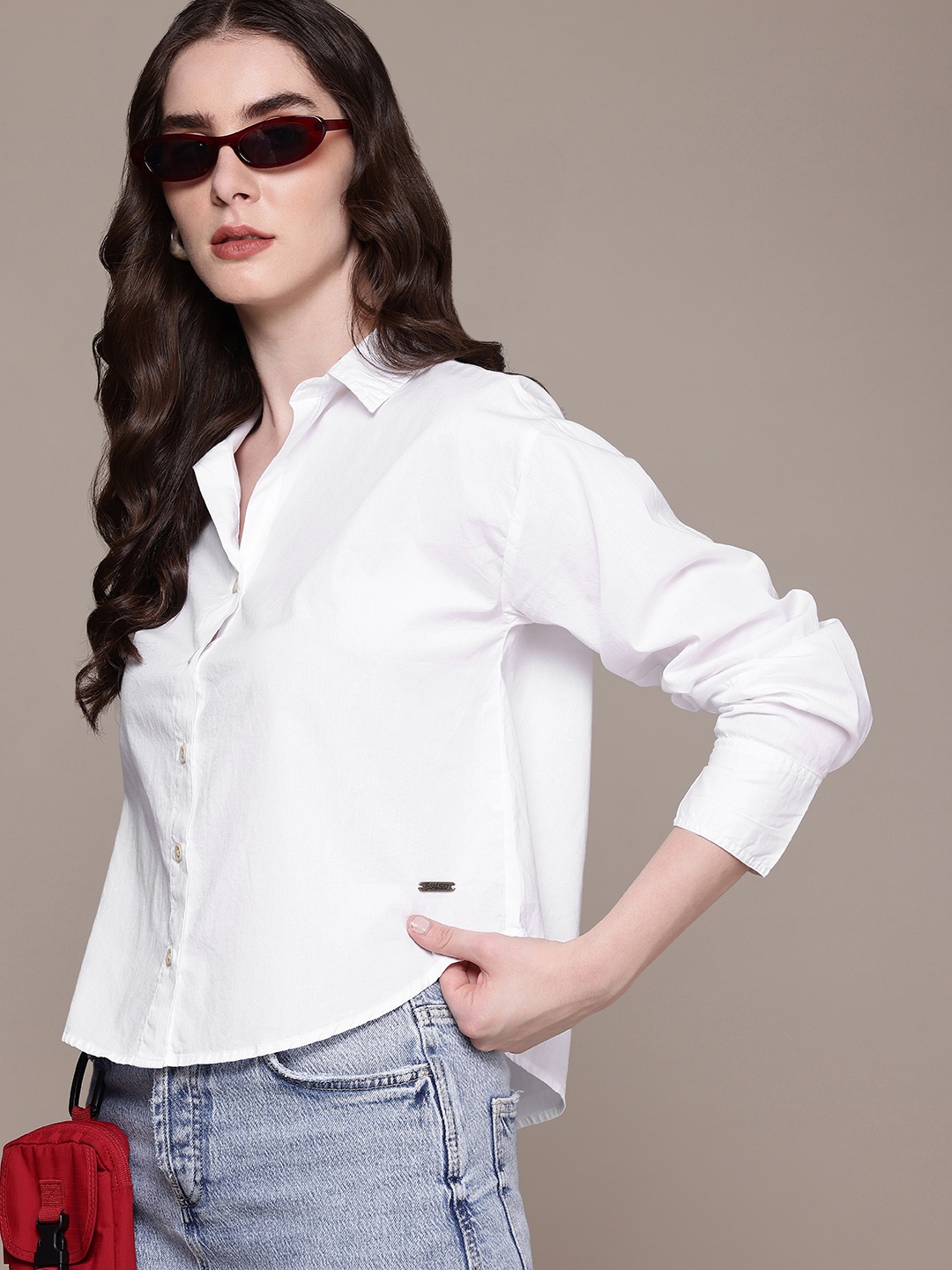 

Roadster Women Oversized Casual Shirt, White