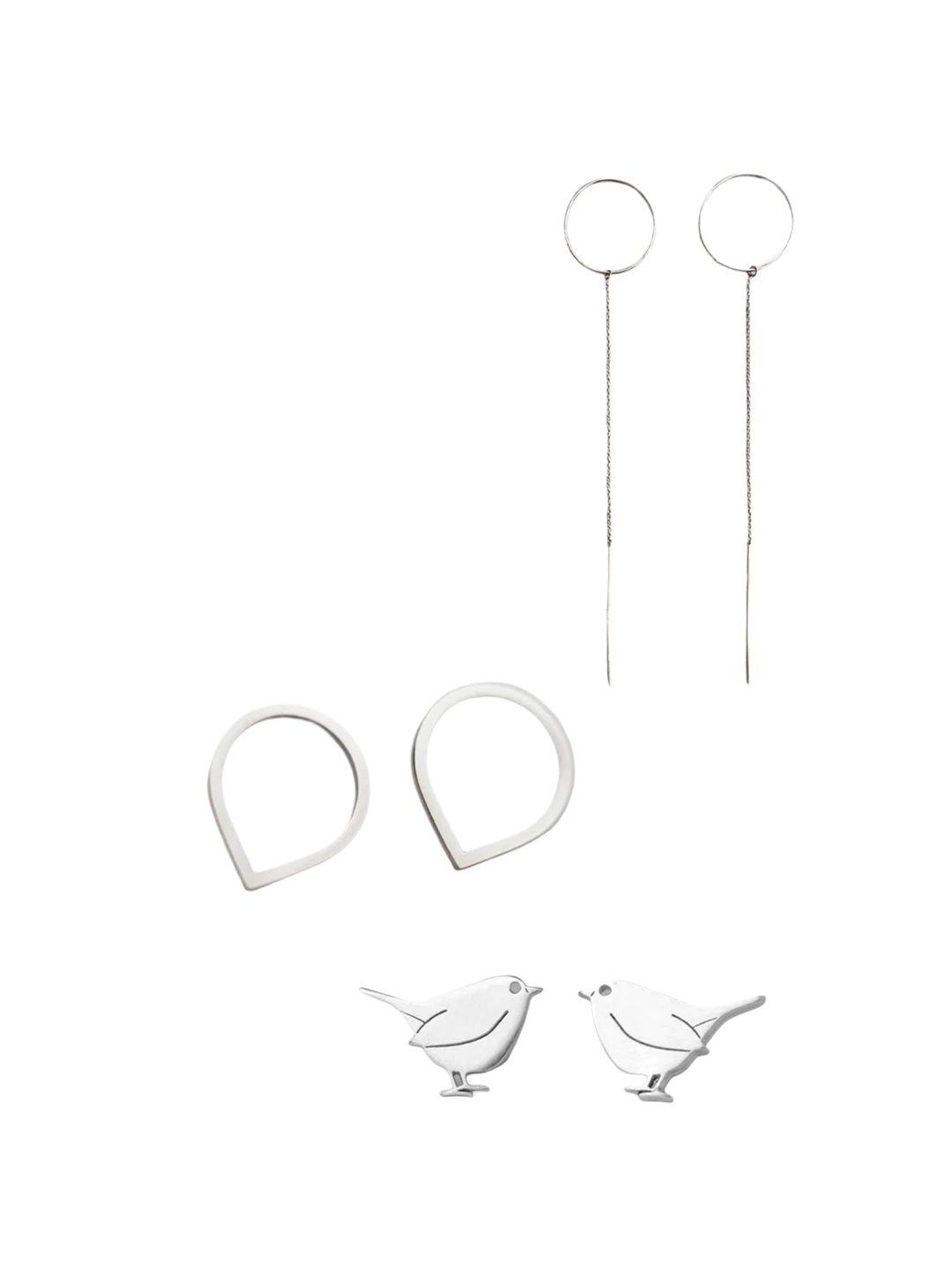 

Goldnera Set of 3 925 Sterling Silver Studs