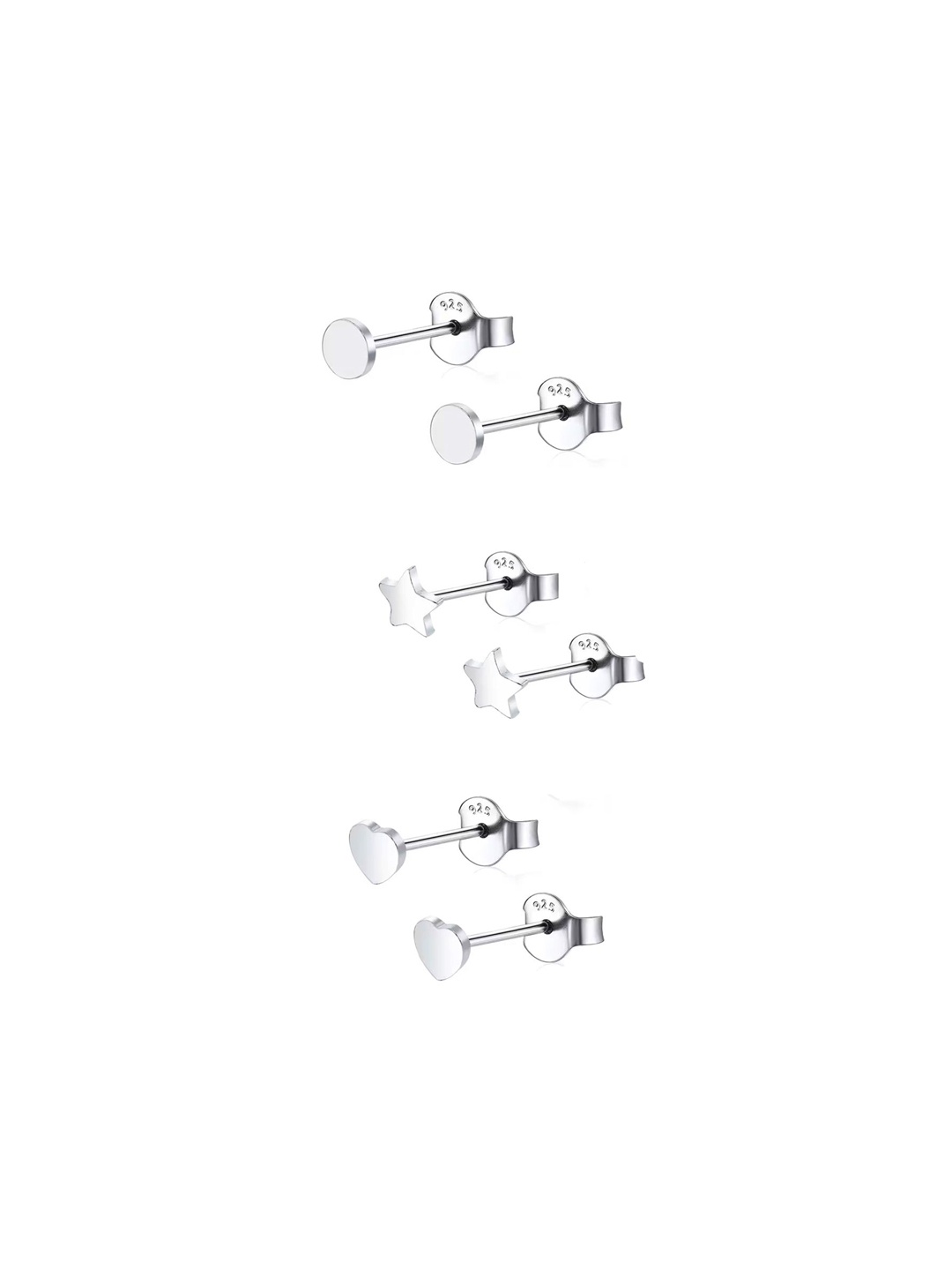 

Goldnera Set of 3 925 Sterling Silver Studs