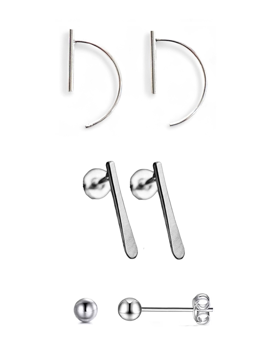 

Goldnera Set of 3 925 Sterling Silver Studs