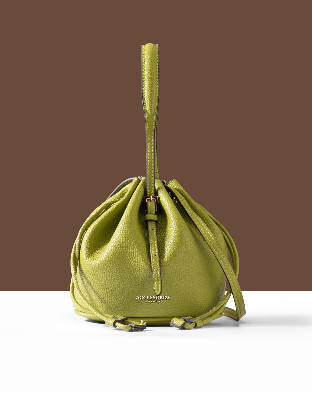 

Accessorize PU Bucket Shoulder Bag with Tasselled, Green