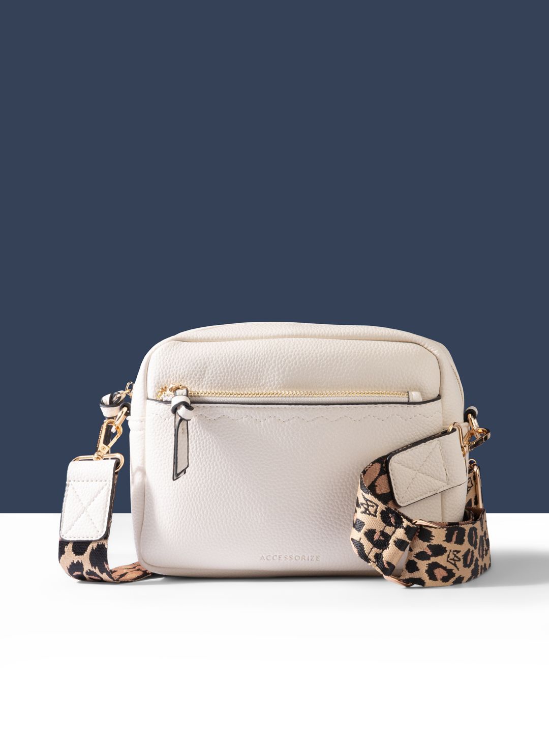 

Accessorize Colourblocked PU Structured Shoulder Bag, Cream