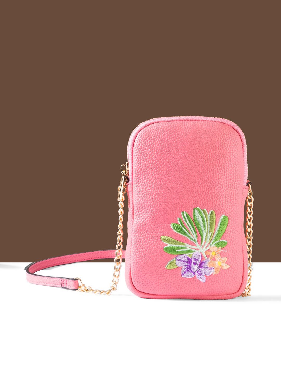 

Accessorize PU Shopper Sling Bag with Tasselled, Pink