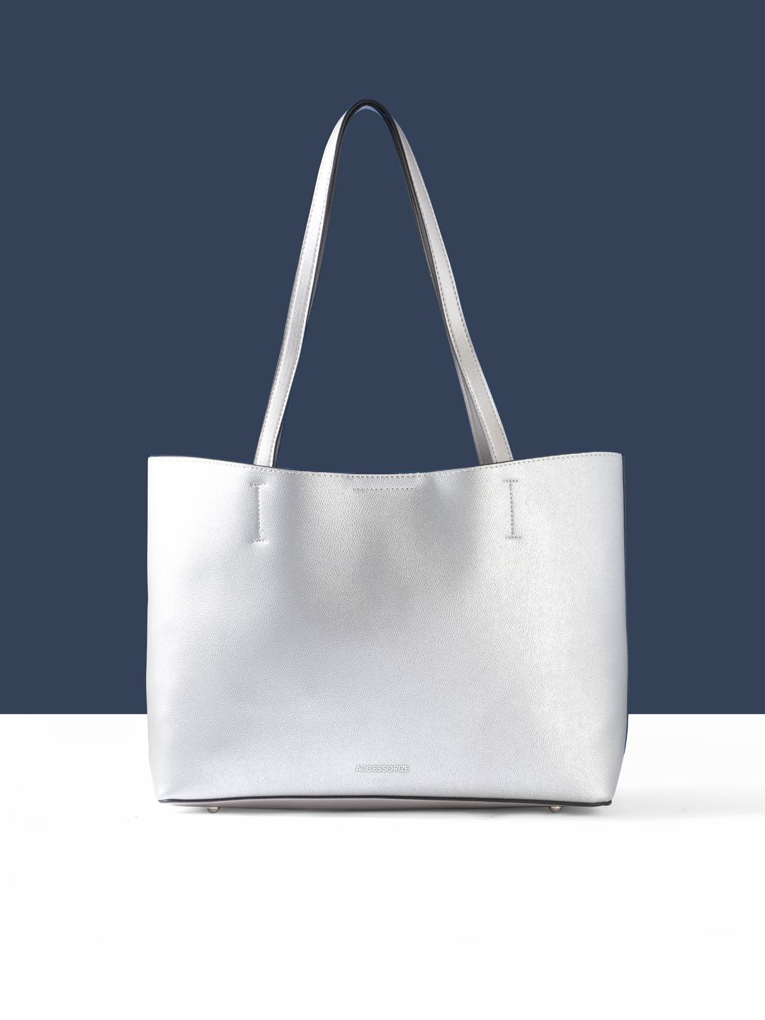 

Accessorize Women Oversized Shopper Shoulder Bag, Silver