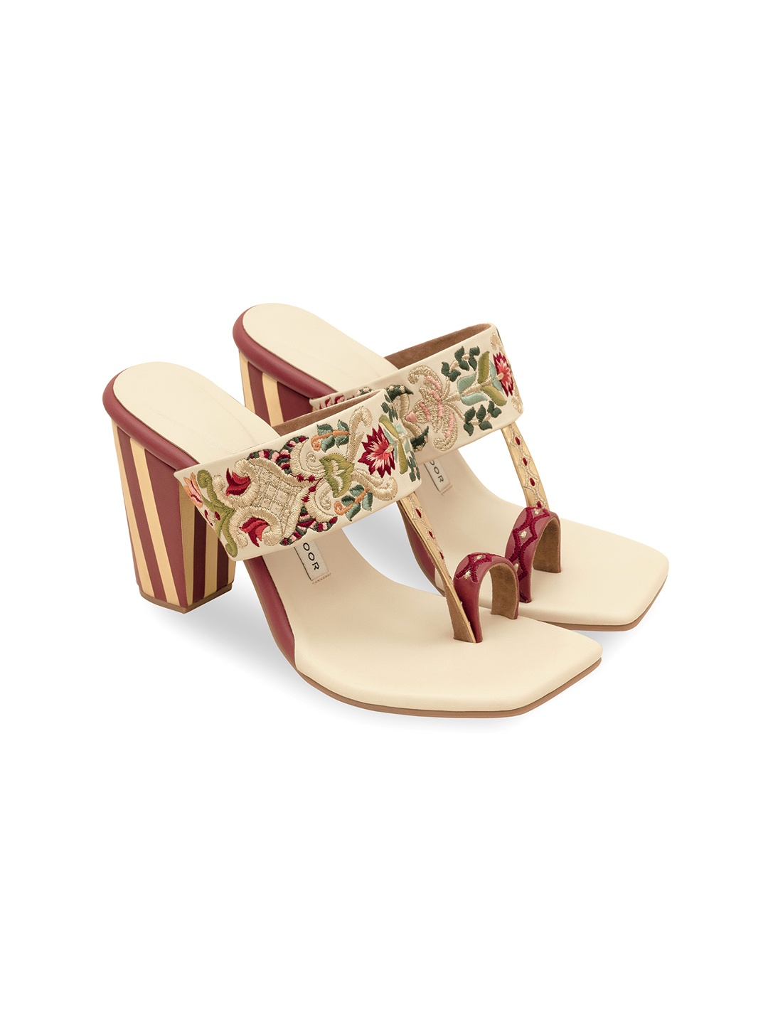 

Aprajita Toor Embellished Ethnic Block Pumps, Beige