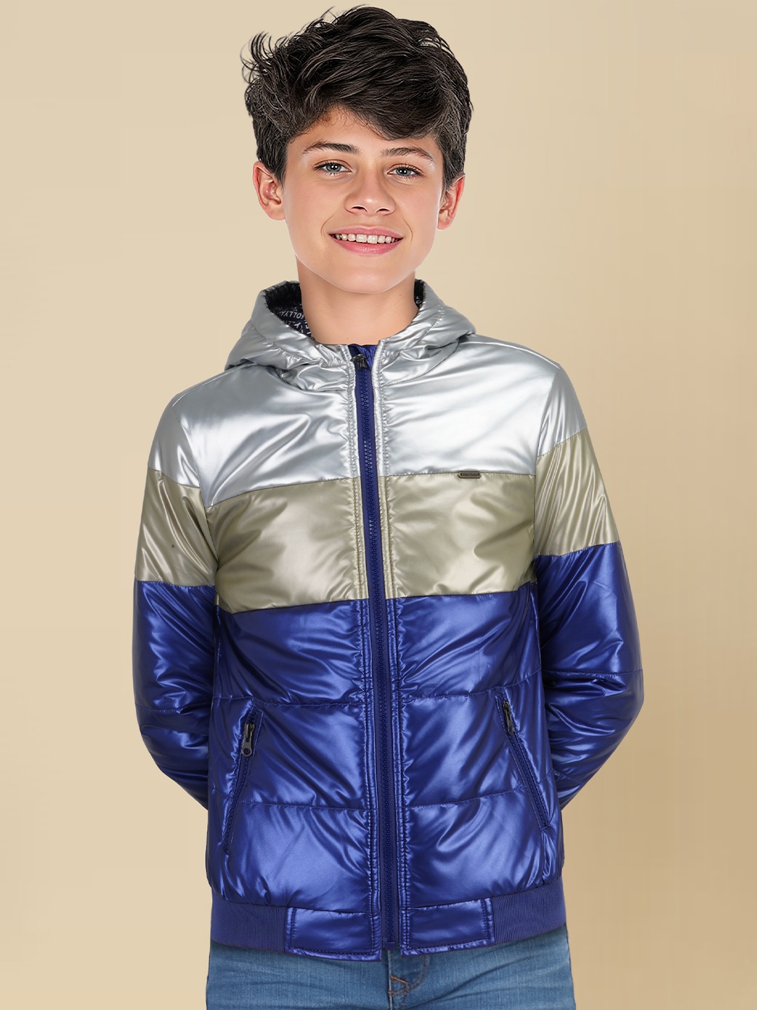 

Allen Solly Junior Boys Bomber with Embroidered Jacket, Multi