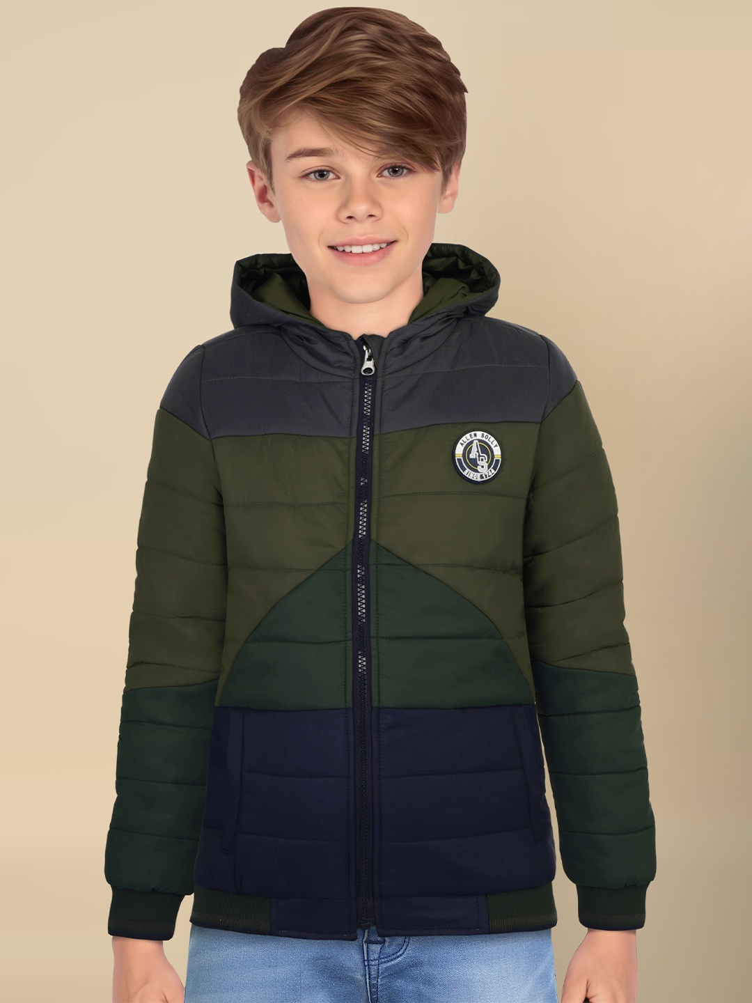 

Allen Solly Junior Boys Colourblocked Padded Jacket, Olive