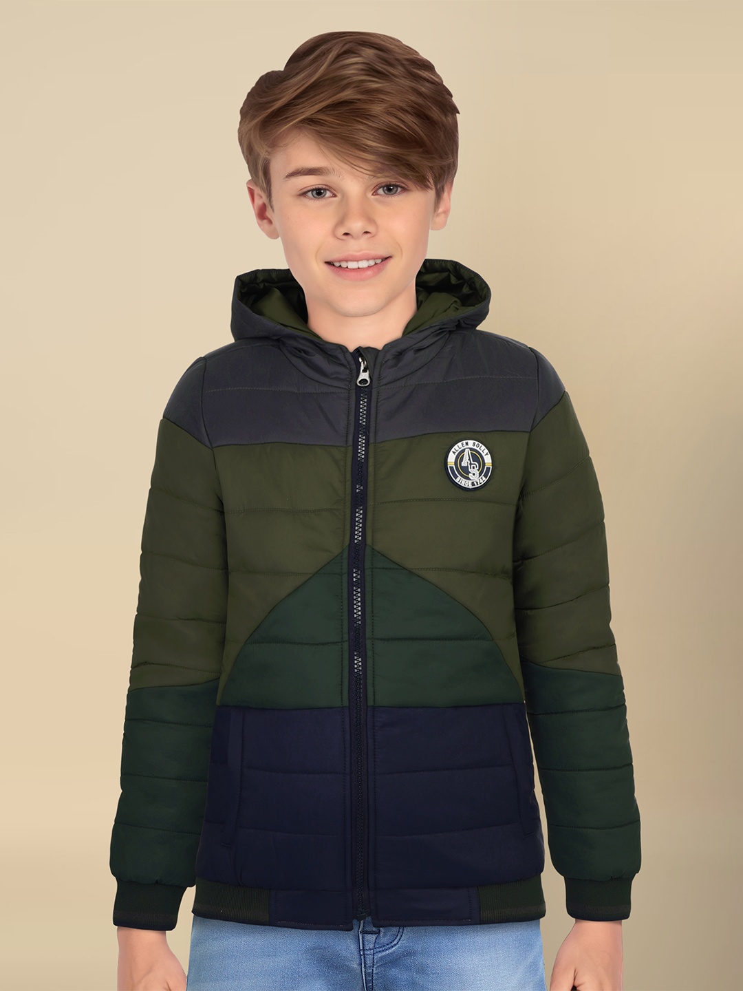 

Allen Solly Junior Boys Colourblocked Padded Jacket, Olive