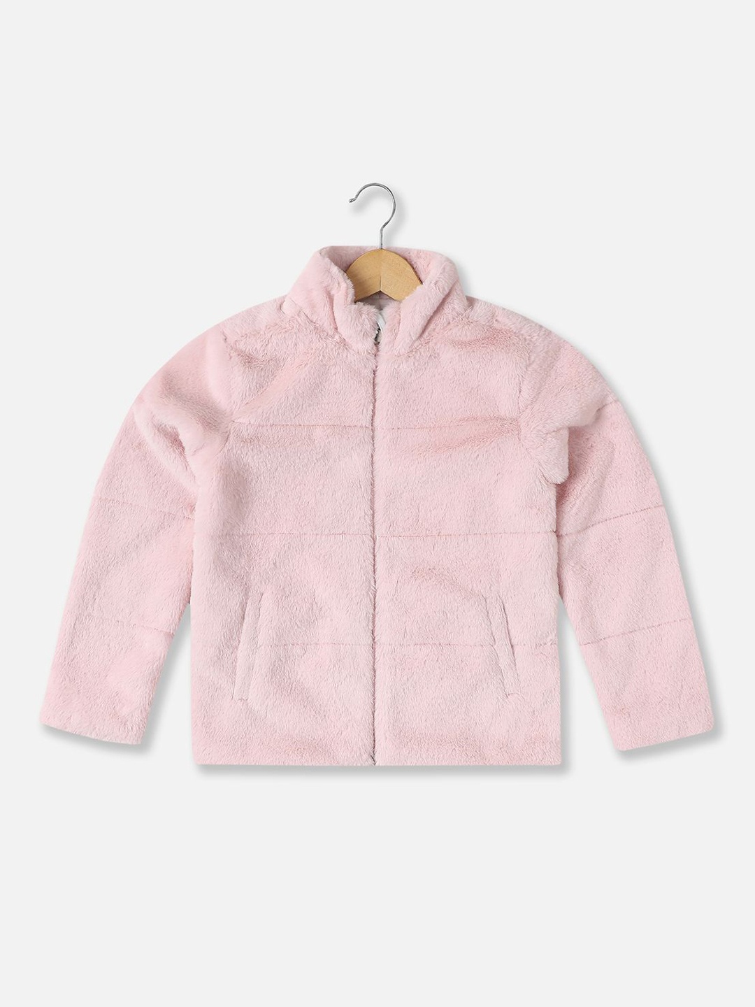 Allen Solly Junior Girls Geometric Tailored Jacket with Patchwork, Pink