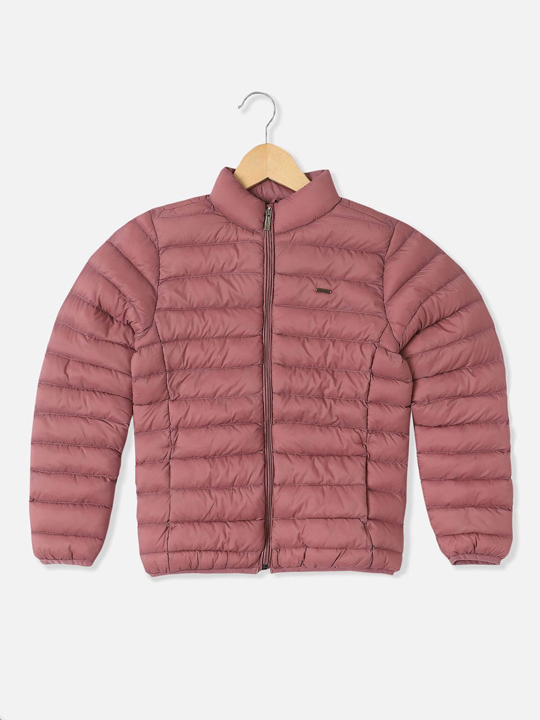 

Allen Solly Junior Girls Colourblocked Puffer Jacket with Patchwork, Pink
