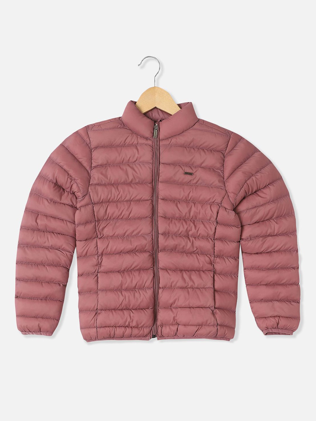 

Allen Solly Junior Girls Colourblocked Puffer Jacket with Patchwork, Pink