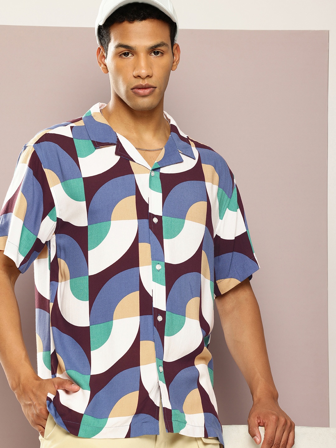 

Kook N Keech Men Relaxed Printed Cuban Collar Casual Shirt, Multi