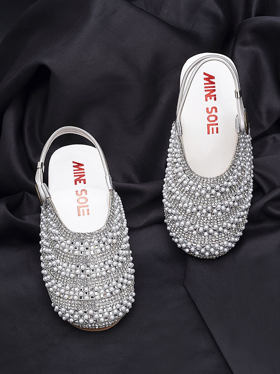 

Minesole Girls Printed PU Espadrilles, Silver