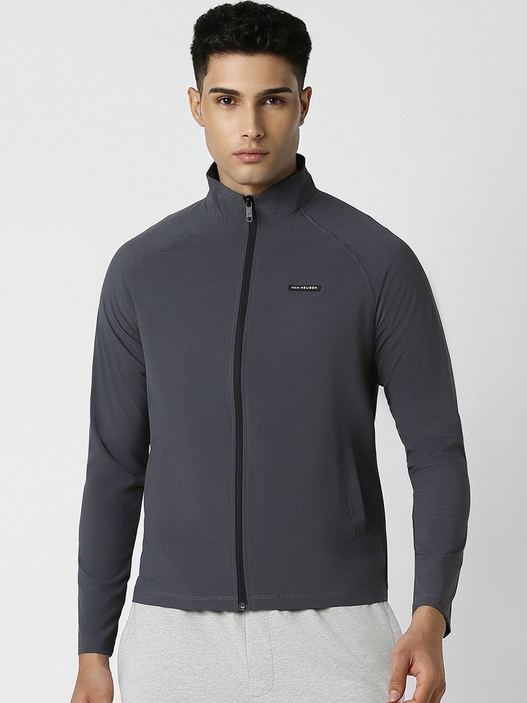 

Van Heusen Flex Men Colourblocked Sporty Jacket, Grey