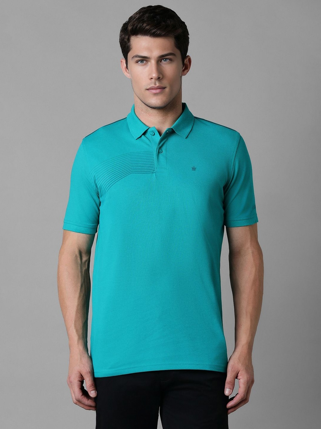 

Louis Philippe Men Solid Polo Collar Cotton T-Shirt, Blue