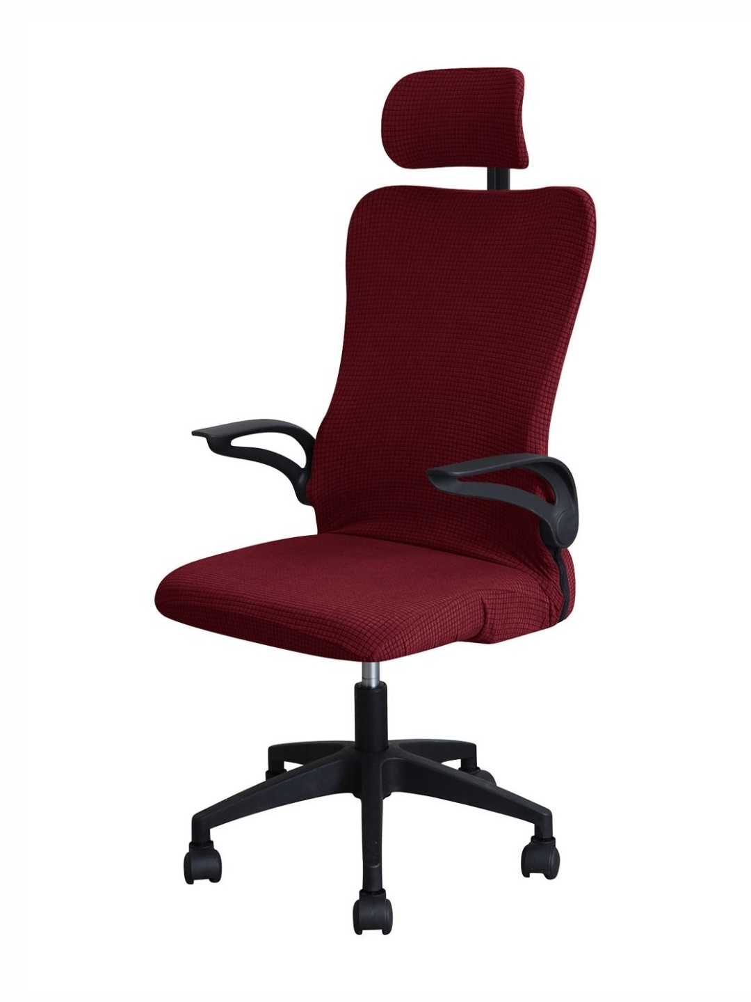 

HOKIPO Burgundy Bubble Frill Jacquard Stretchable Rotating Chair Cover