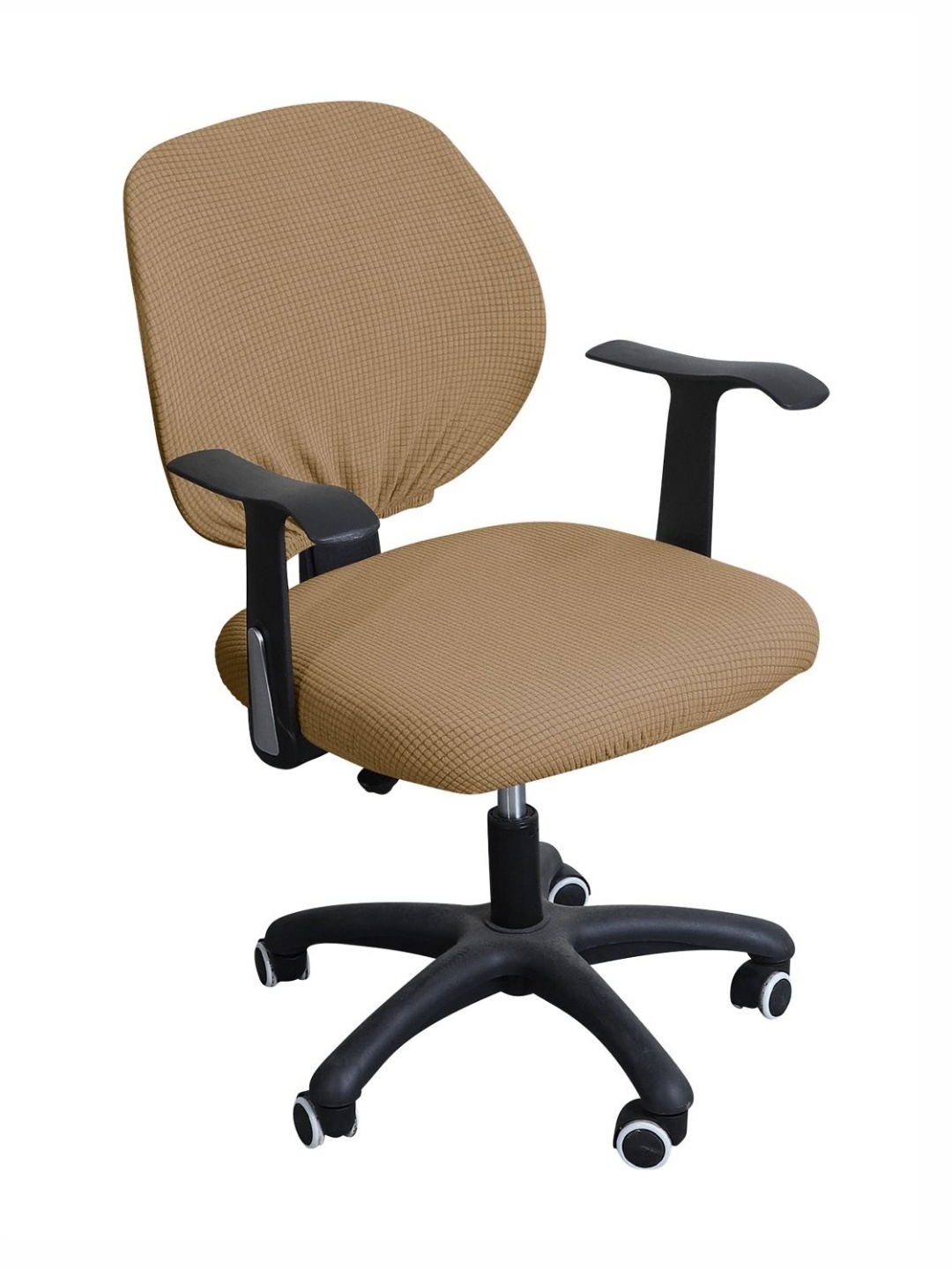 

HOKIPO Camel Brown Printed Stretchable Jacquard Computer Desk Rotating Chair Seat Cover