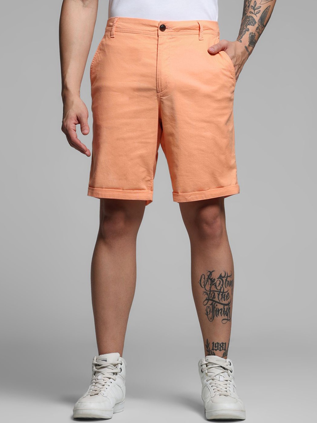 

Jack & Jones Men Regular Fit Chino Shorts, Orange