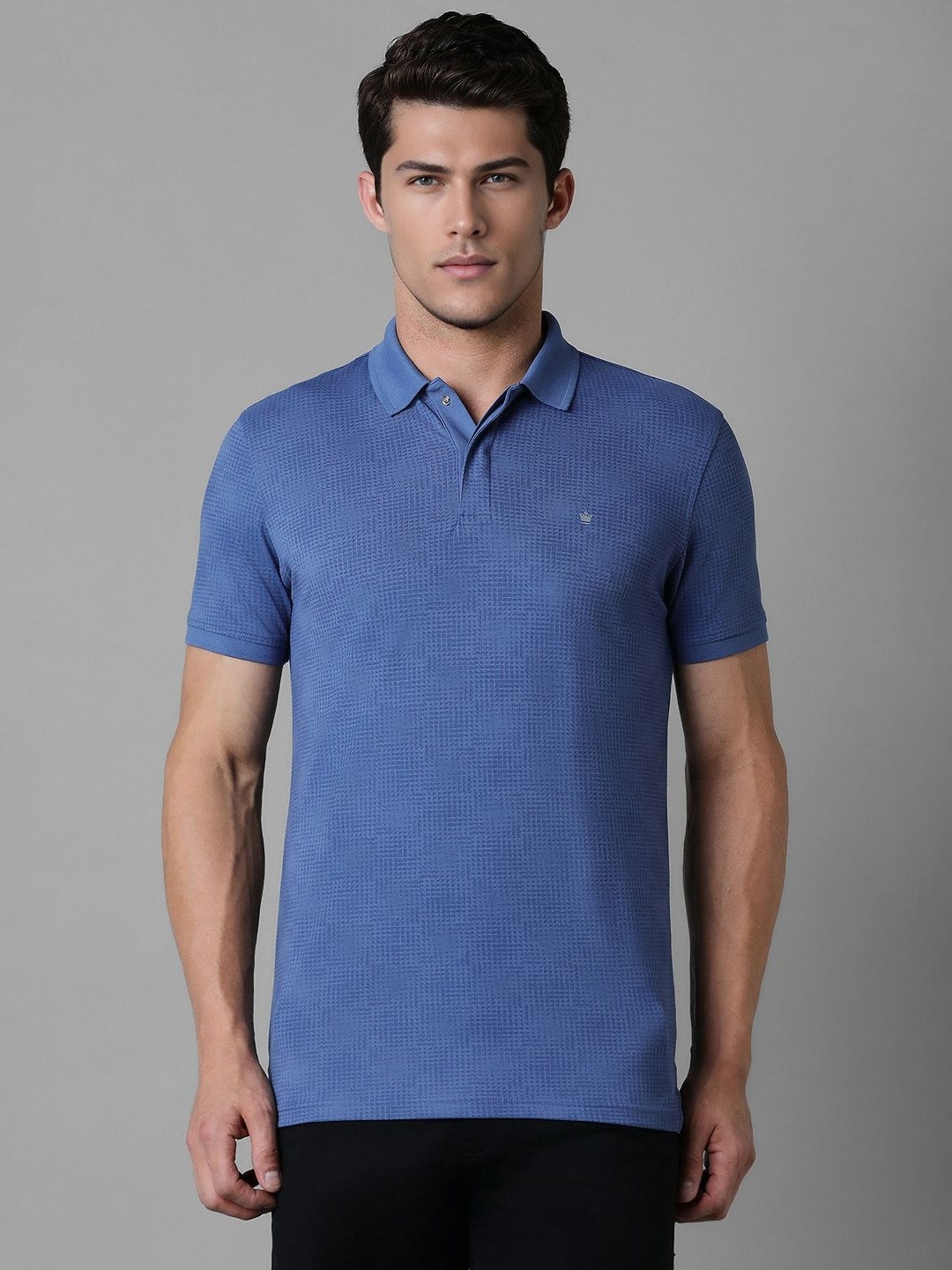 

Louis Philippe Sport Men Solid Polo Collar Cotton Slim Fit Tshirt, Blue