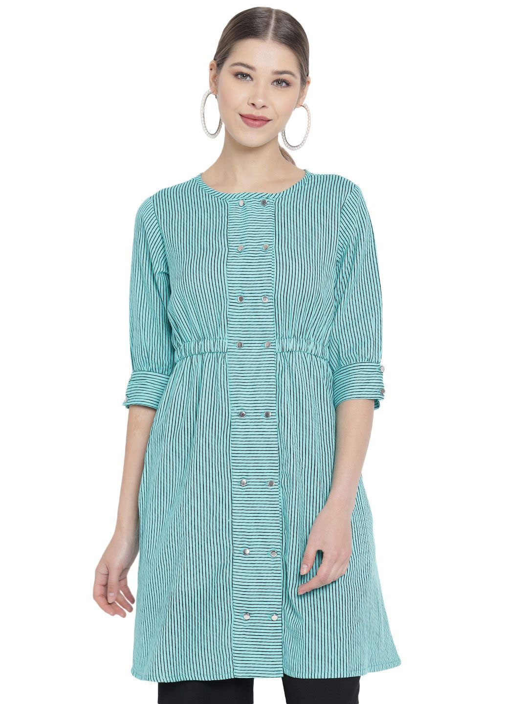 

KALINI Striped Tunic, Green