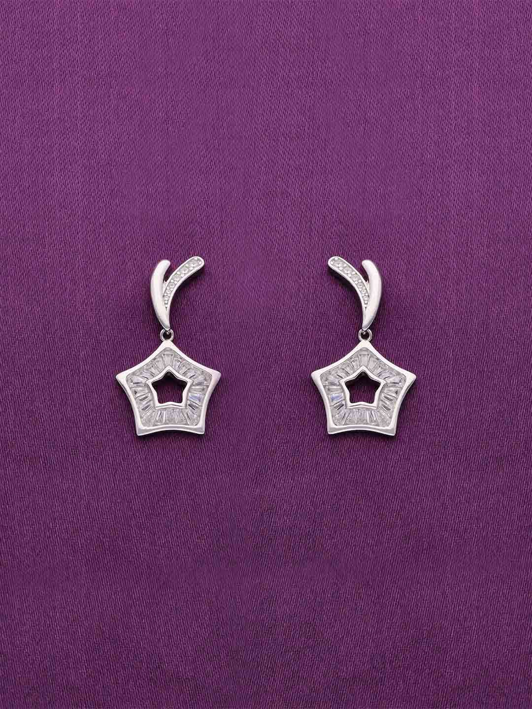 

KAI JEWEL Rhodium-Plated 92.5 Sterling Silver Drop Earrings