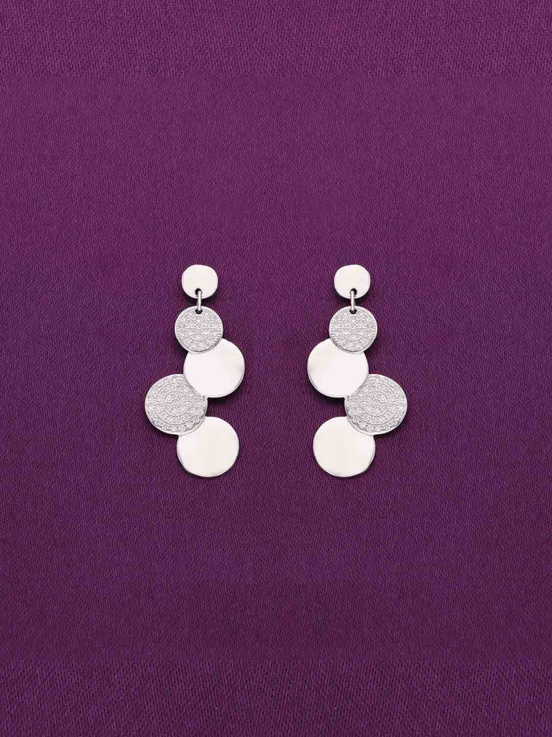

KAI JEWEL Rhodium-Plated 92.5 Sterling Silver Cubic Zirconia Drop Earrings