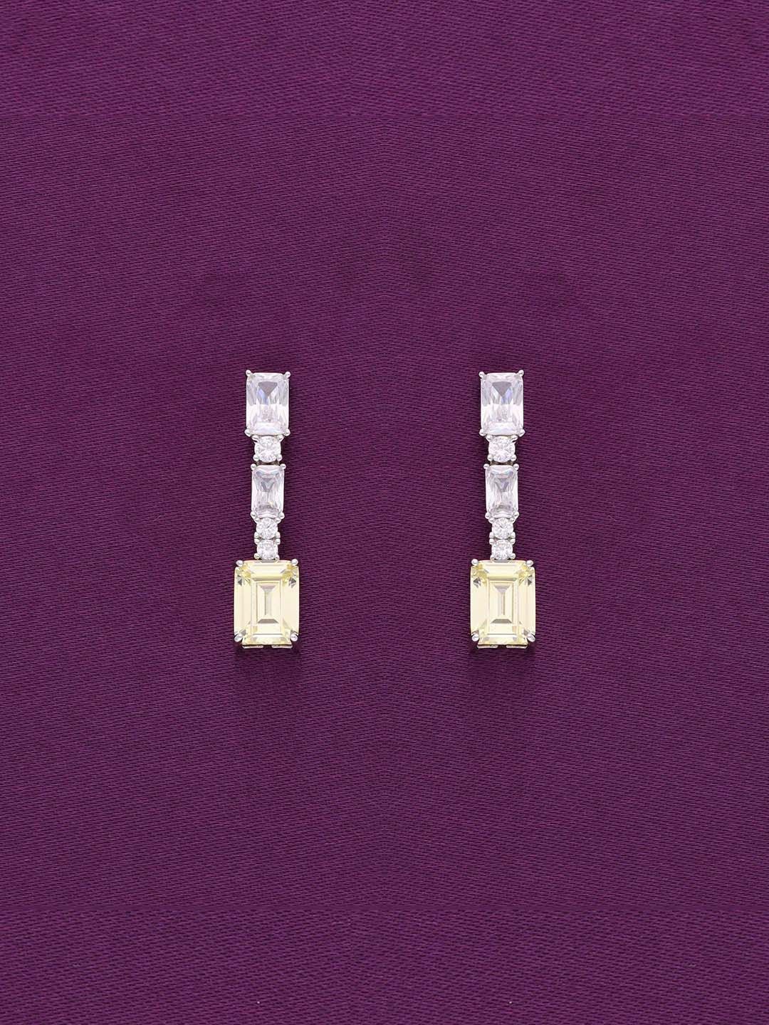 

KAI JEWEL Rhodium-Plated 92.5 Sterling Silver Cubic Zirconia Drop Earrings
