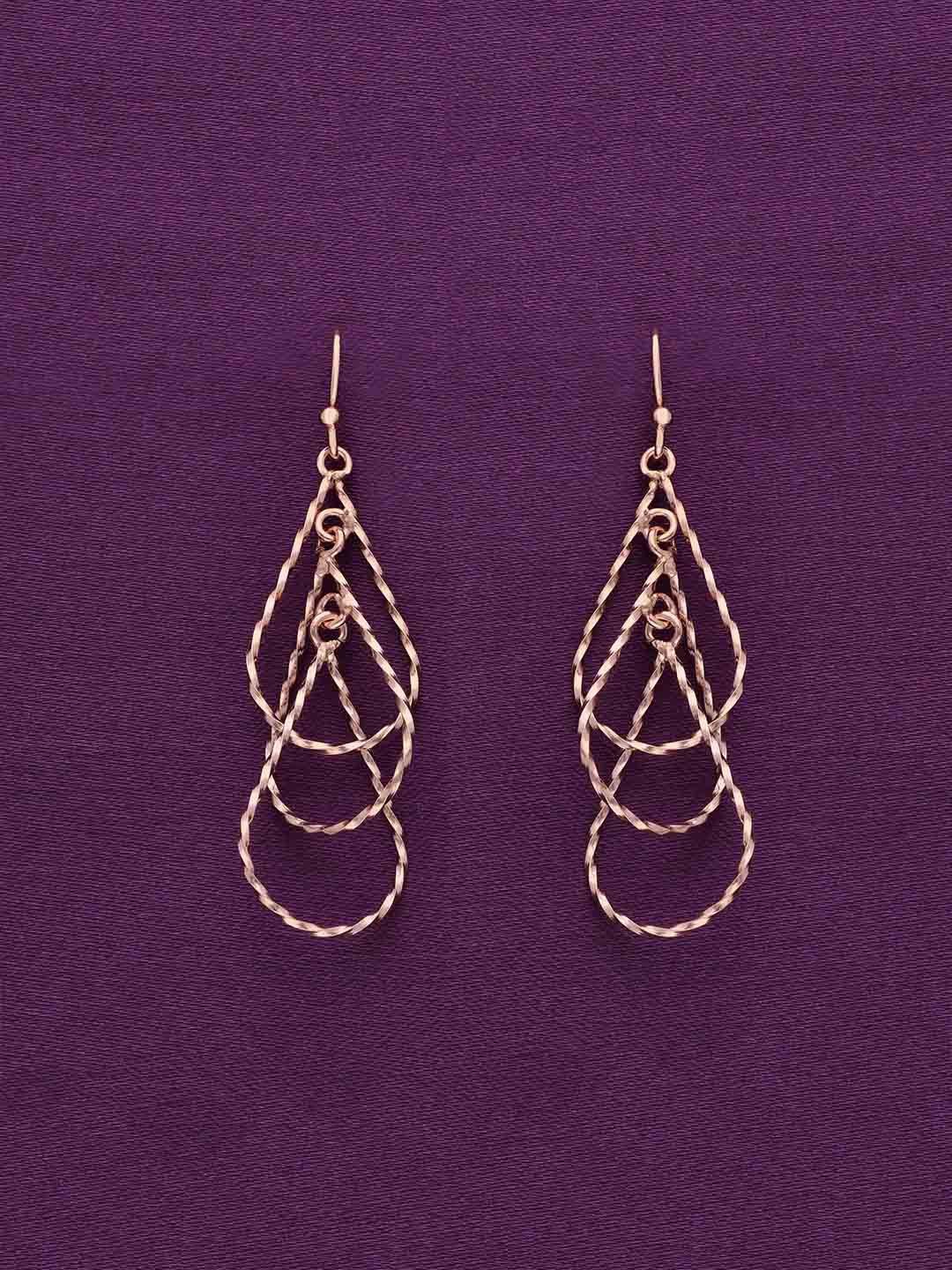 

KAI JEWEL Rose Gold-Plated 92.5 Sterling Silver Drop Earrings