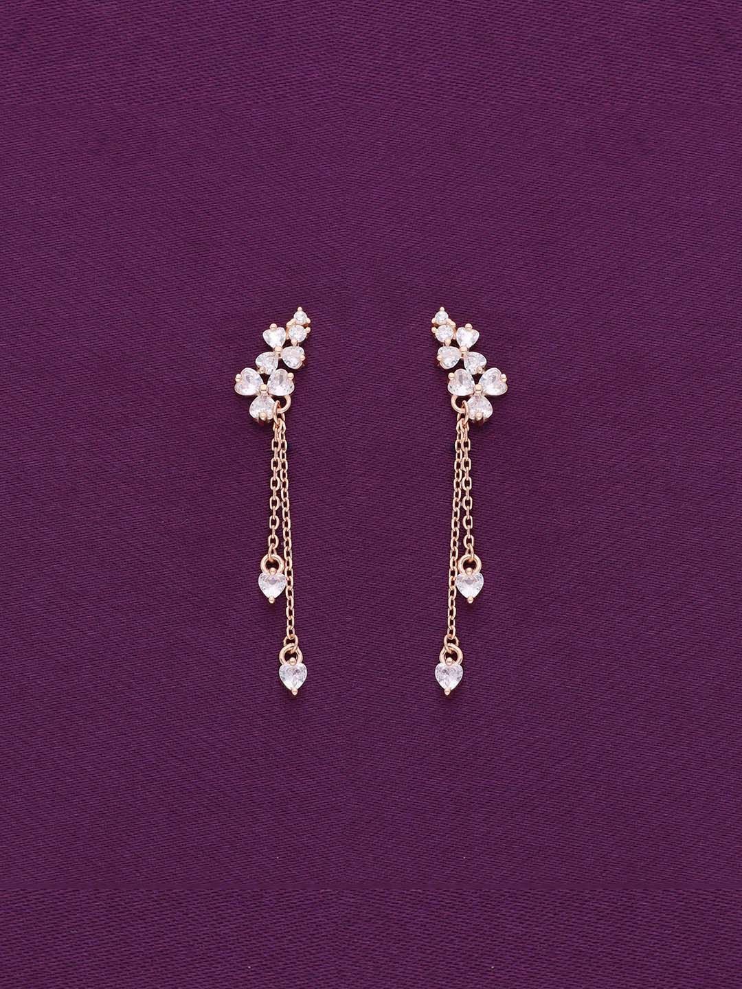 

KAI JEWEL Rose Gold-Plated 92.5 Sterling Silver Drop Earrings
