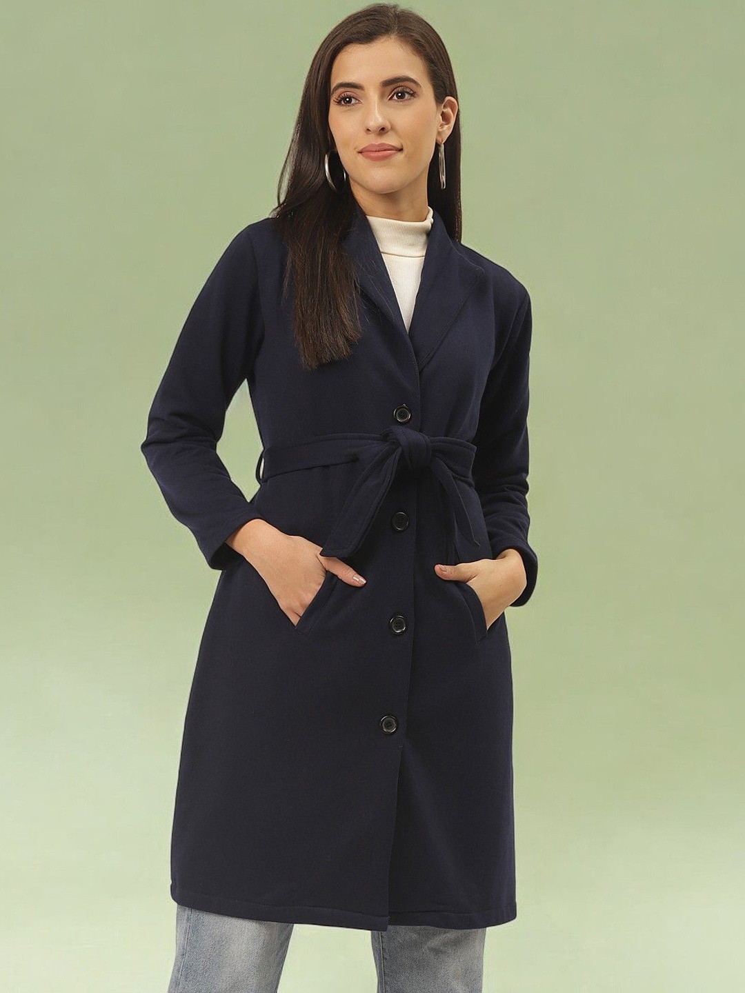 

BAESD Single-Breasted Overcoat, Navy blue