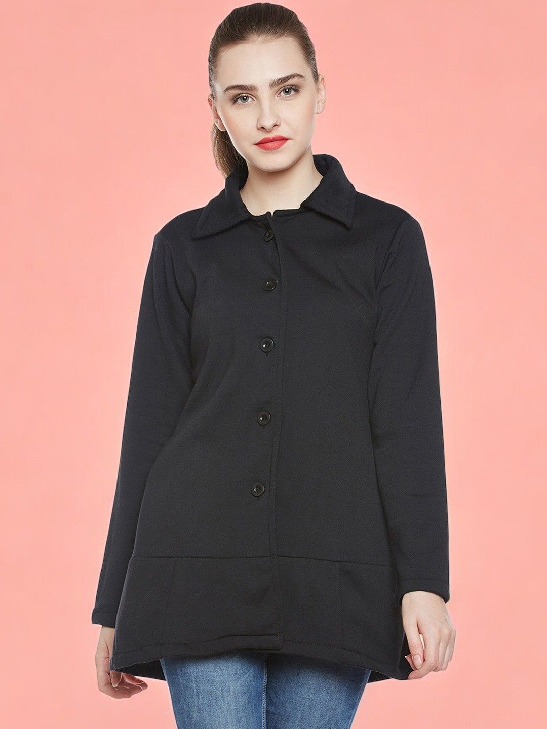 

BAESD Single-Breasted Overcoat, Black